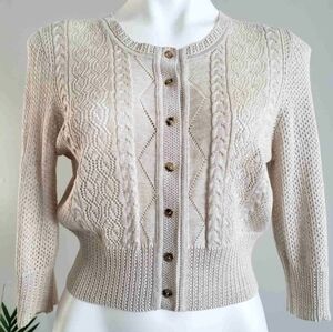 Elegant Cream Cable Knit Sweater